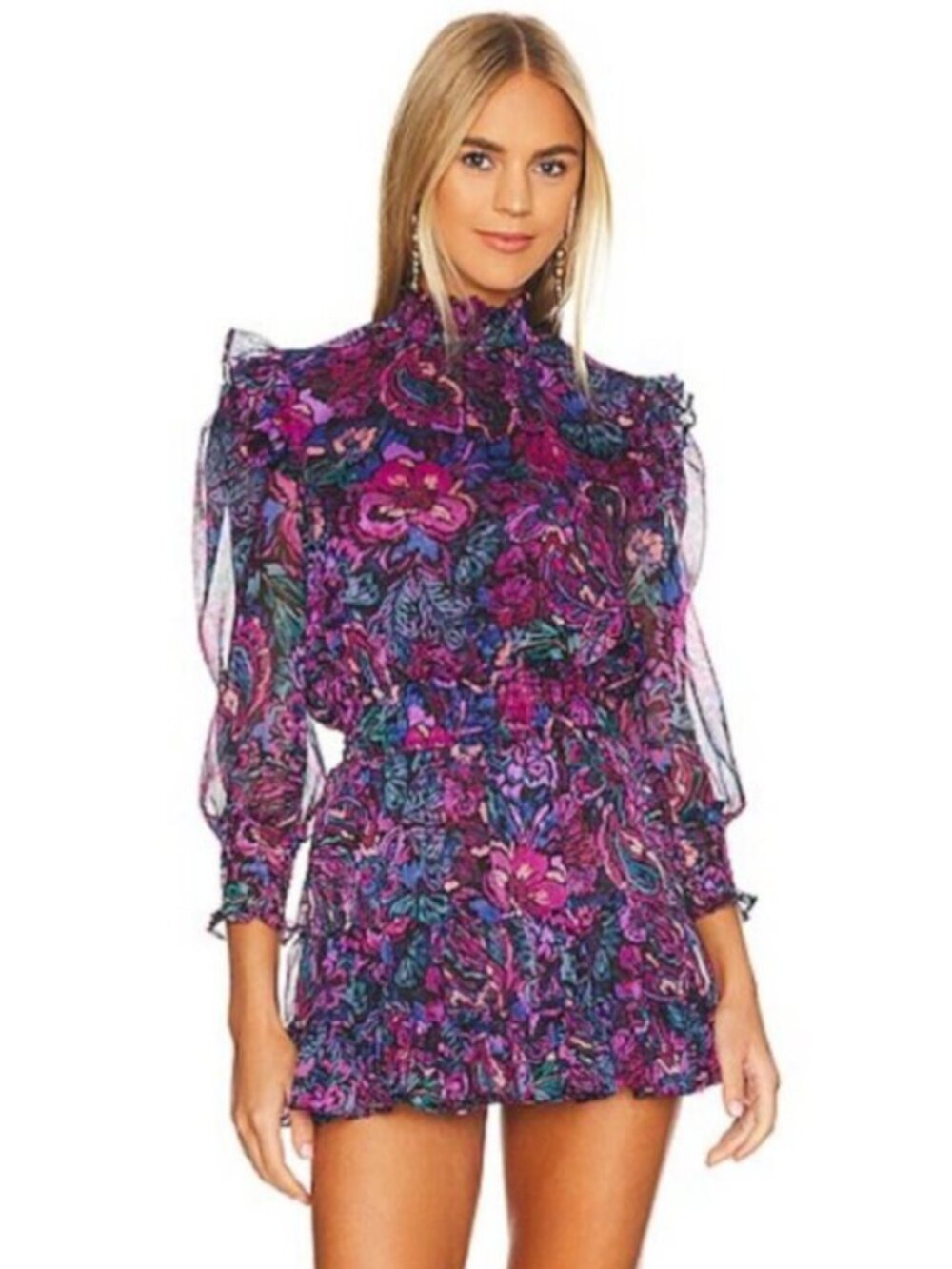 Misa Los Angeles Gianna Mini Dress in Flora Electric